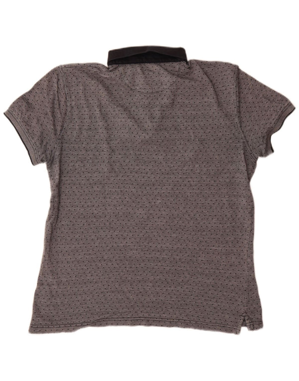 Massimo Dutti Herren-Poloshirt mit lässiger Passform, XL, grau gefleckte Baumwolle