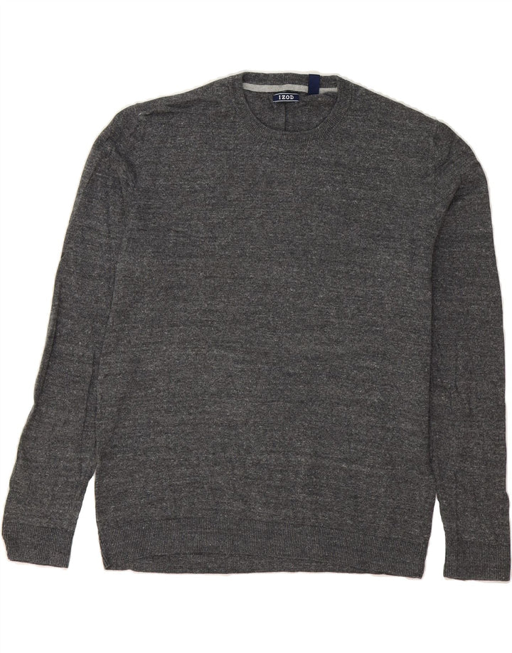 IZOD Mens Crew Neck Jumper Sweater Medium Grey Flecked Cotton Vintage Izod and Second-Hand Izod from Messina Hembry 