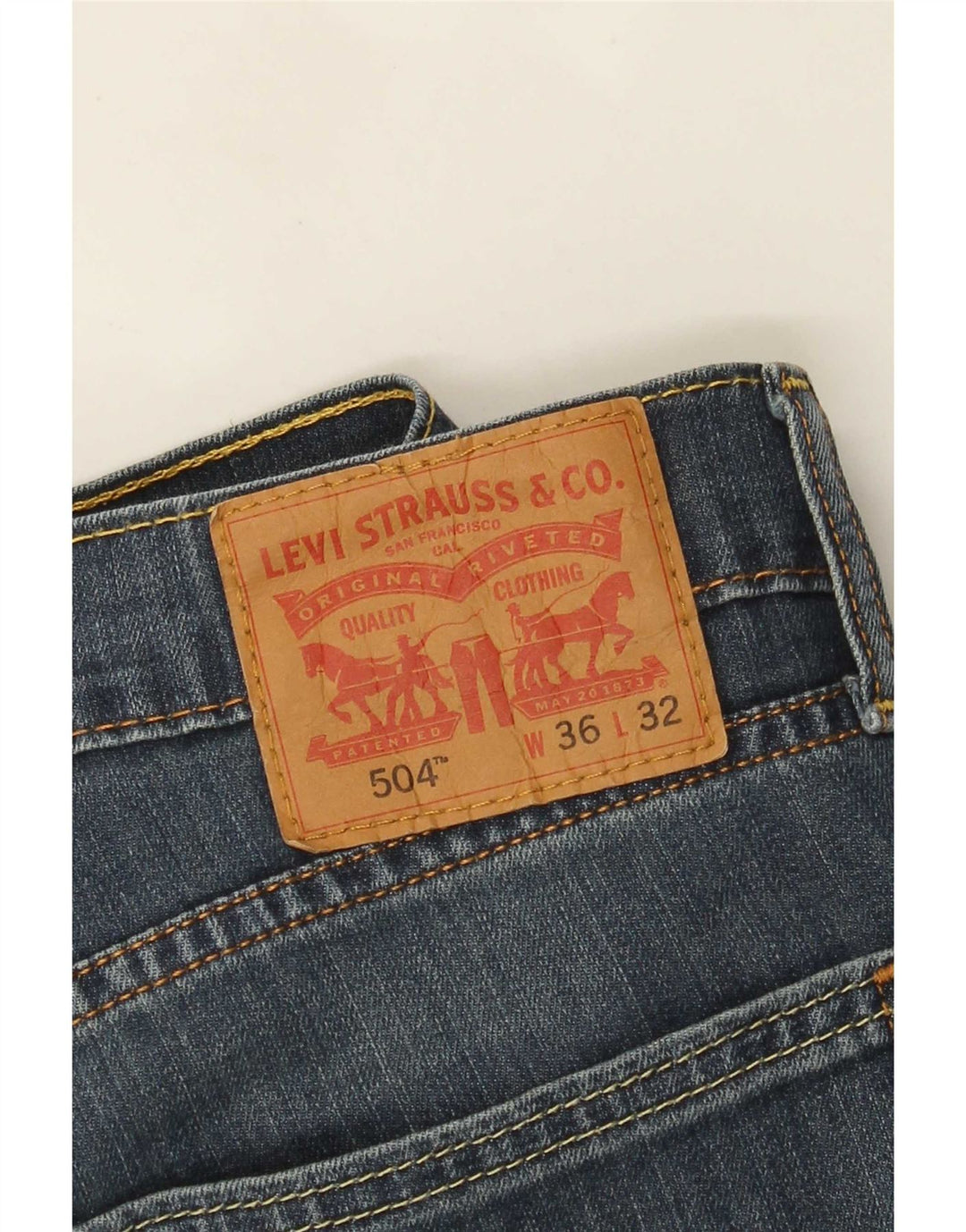 Levi's Herren 504 Straight Jeans W36 L27 Blaue Baumwolle