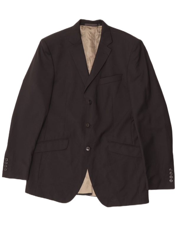 Marks & Spencer Herren-Blazer mit 3 Knöpfen, schmale Passform, UK 40, Mittelschwarz