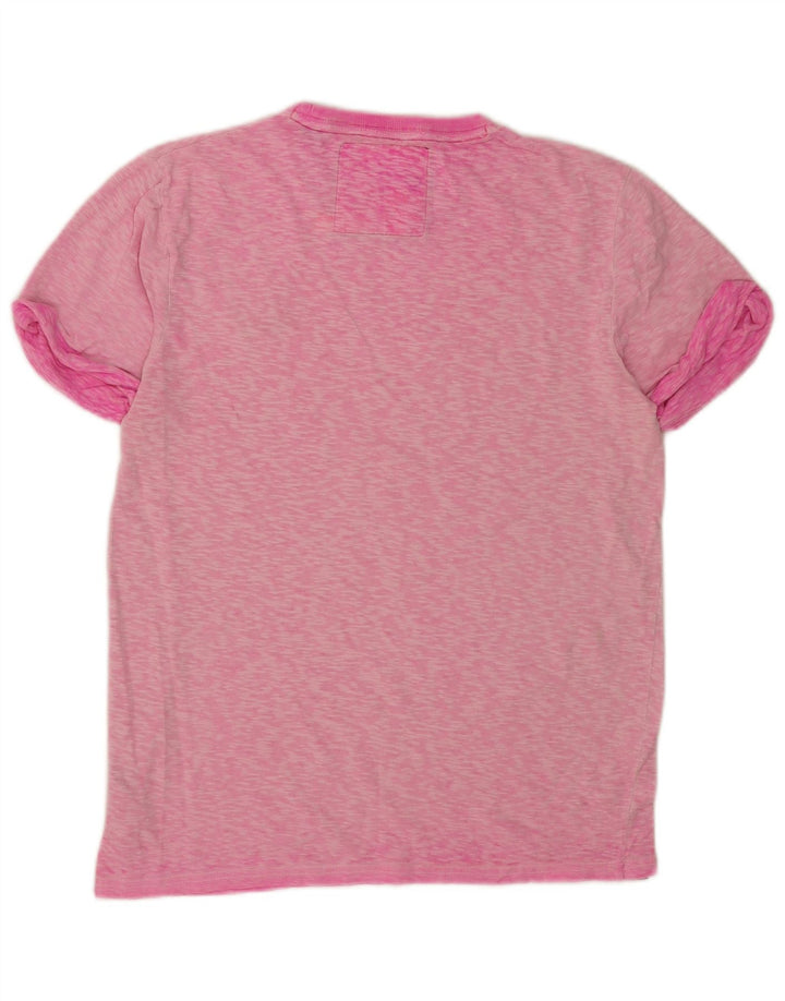 Superdry Herren T-Shirt-Oberteil aus mittelrosa gesprenkelter Baumwolle