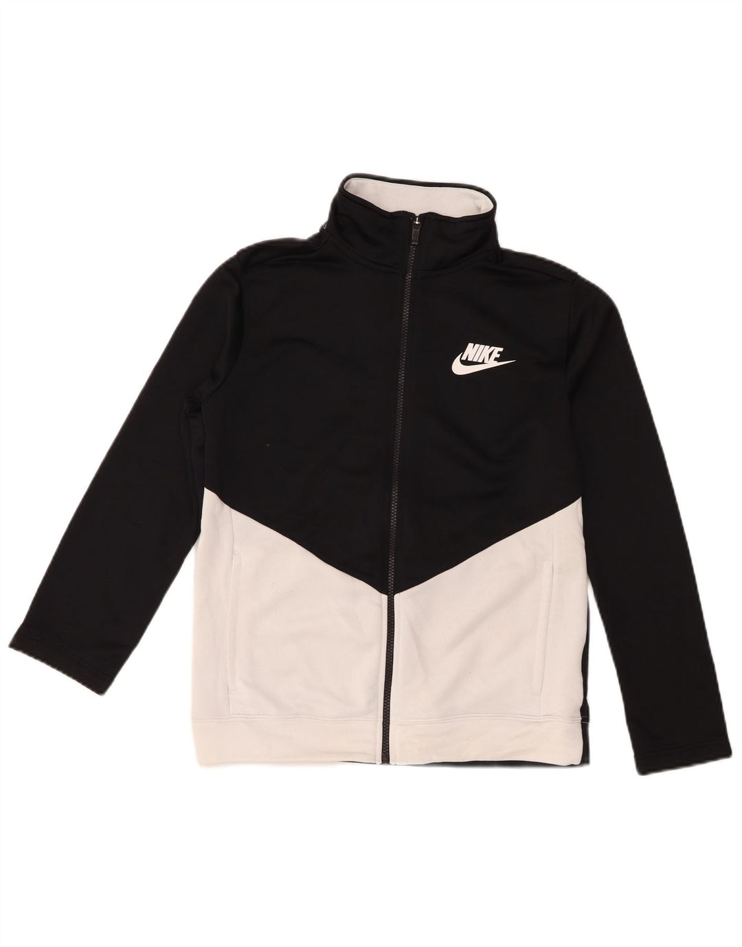 Nike Jungen-Trainingsanzug-Top-Jacke, 12–13 Jahre, Größe L, Schwarz, Farbblock