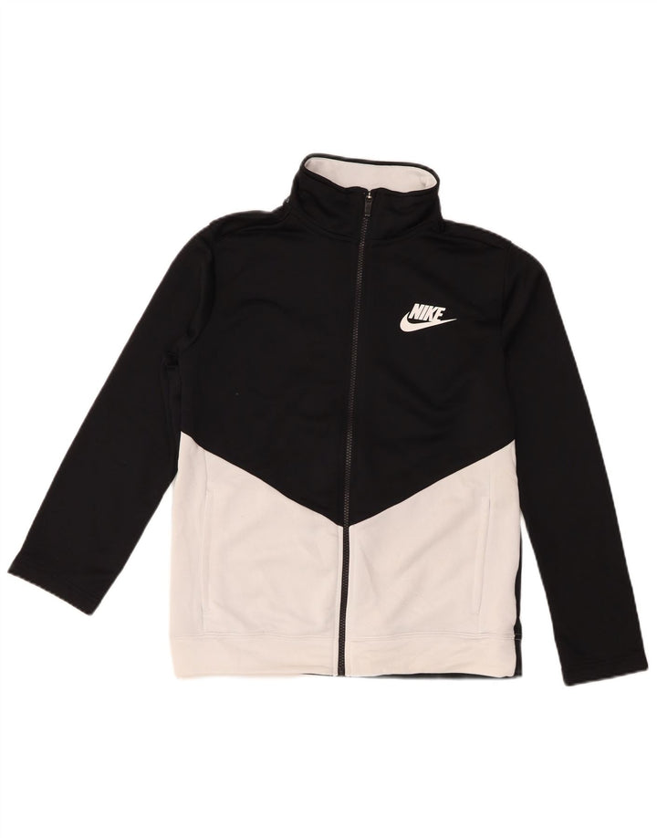 Nike Jungen-Trainingsanzug-Top-Jacke, 12–13 Jahre, Größe L, Schwarz, Farbblock