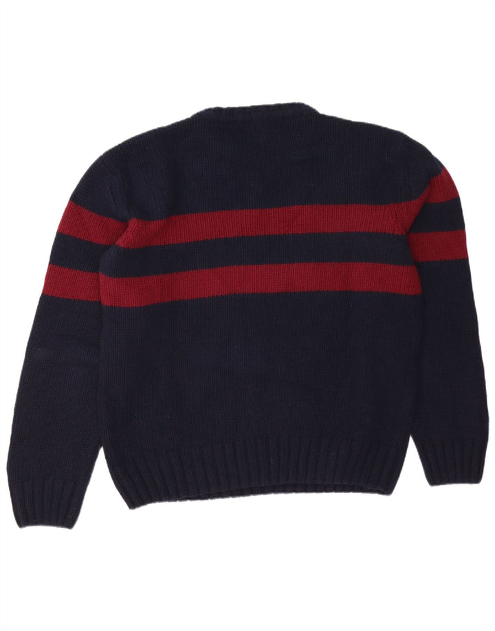 Marlboro Classics Herren-Pullover mit Rundhalsausschnitt, groß, Marineblau, Farbblock