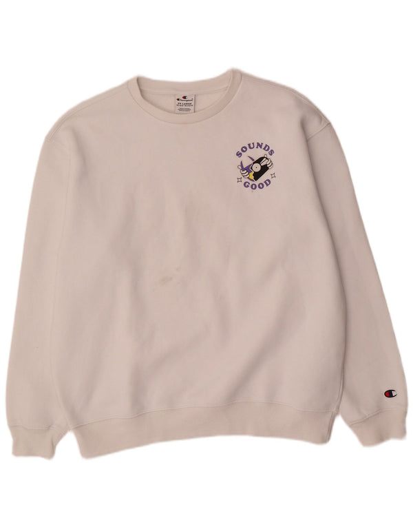 Champion Jungen-Sweatshirt mit Grafik, 15–16 Jahre, 2XL, weiße Baumwolle