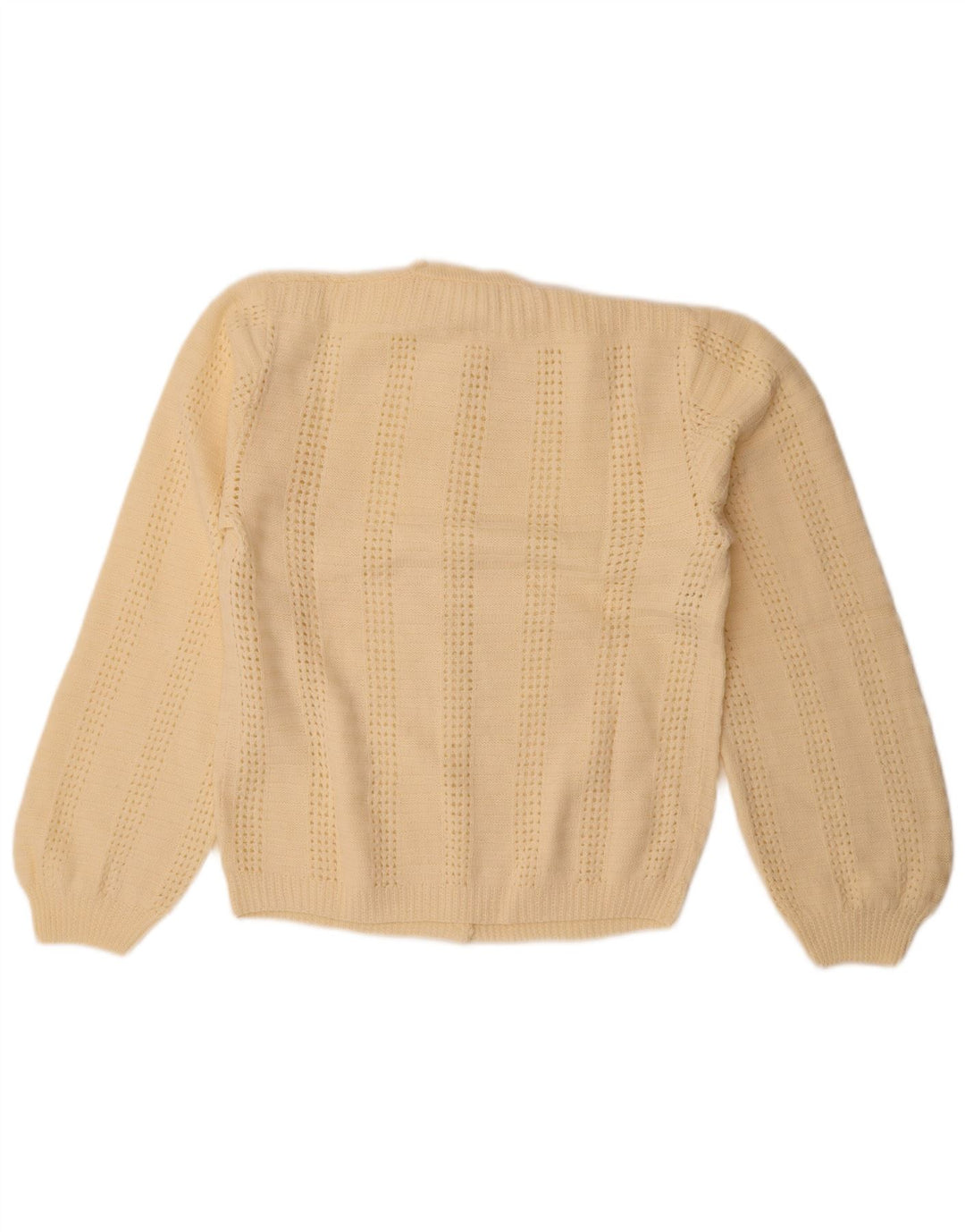 Vintage Damen Cardigan Pullover UK 14 Large Off White