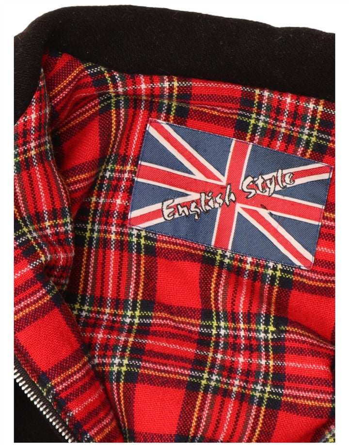 Vintage Herren Bomberjacke UK 40 Große schwarze Wolle