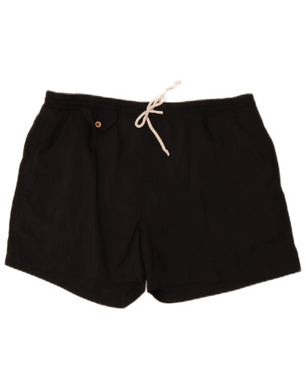 VINTAGE Herren-Sportshorts, groß, aus schwarzem Polyamid