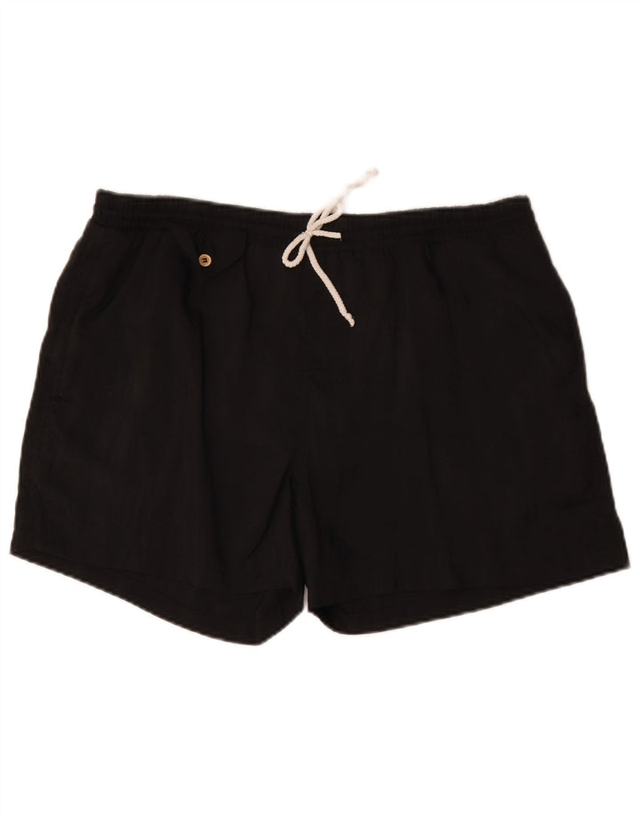 VINTAGE Herren-Sportshorts, groß, aus schwarzem Polyamid