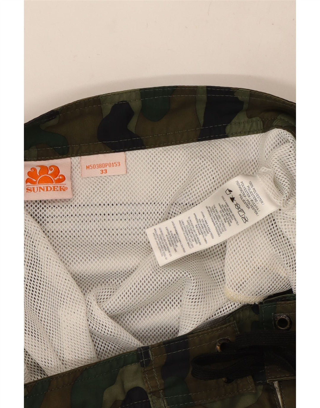 Sundek Herren-Badeshorts, Mittel-Khaki-Tarnmuster, Polyester