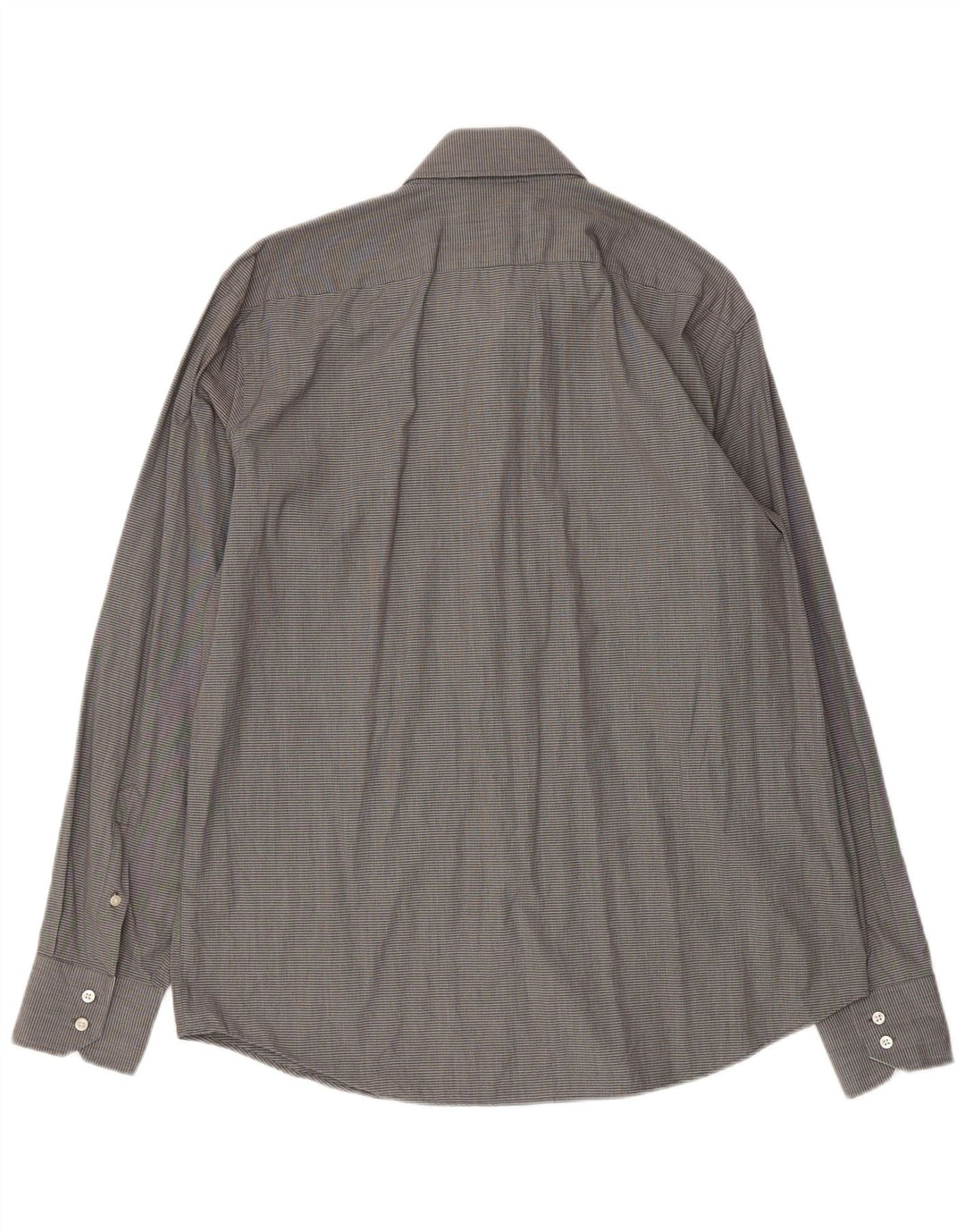 Hugo Boss Herren-Hemd in normaler Passform, Größe 44 17 1/2 XL, grau karierte Baumwolle