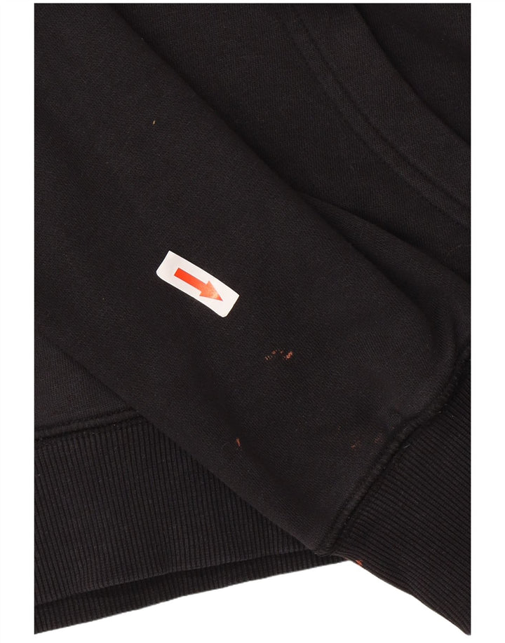 Champion Damen Graphic Hoodie Pullover UK 14 Medium Schwarz