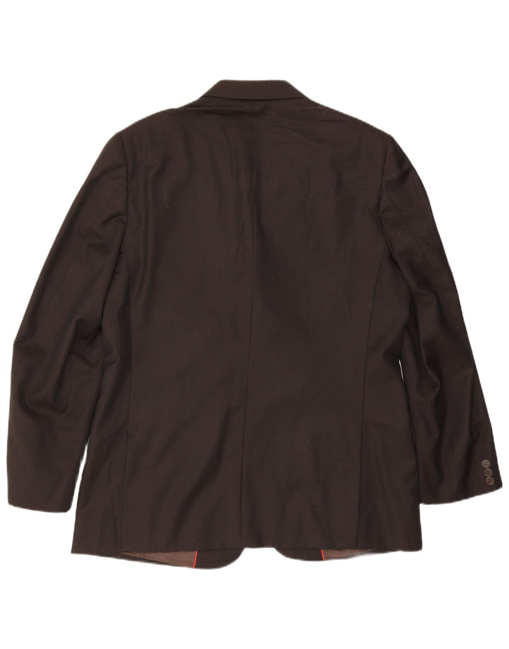 Massimo Dutti Herren-Blazer mit 3 Knöpfen, UK 42, XL, braune Wolle