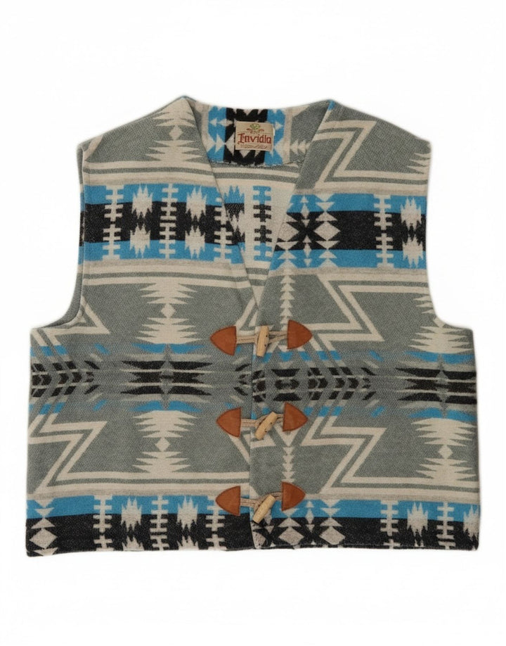 Vintage Herren Weste XL Grau Fair Isle