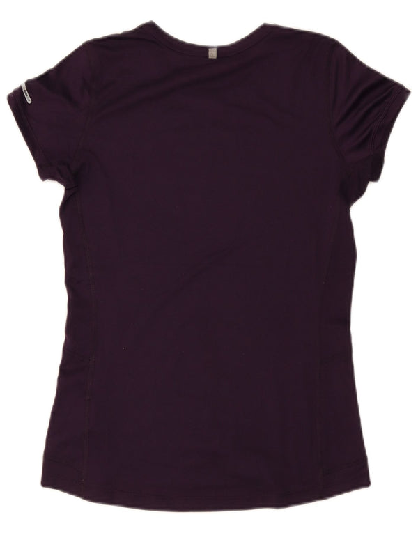 Nike Damen Dri Fit T-Shirt Top UK 8 Small Lila Polyester