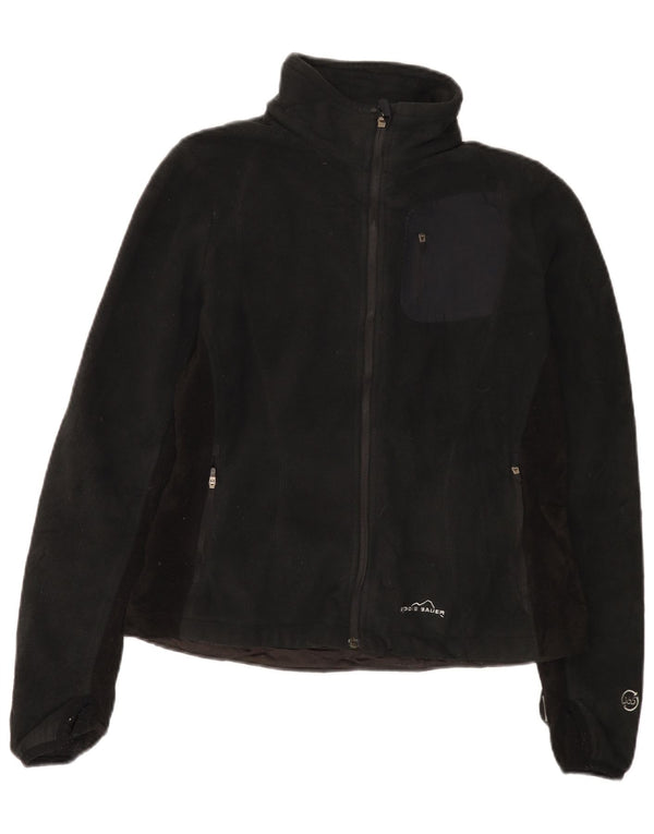 Eddie Bauer Damen Fleecejacke UK 14 Medium Schwarz Polyester