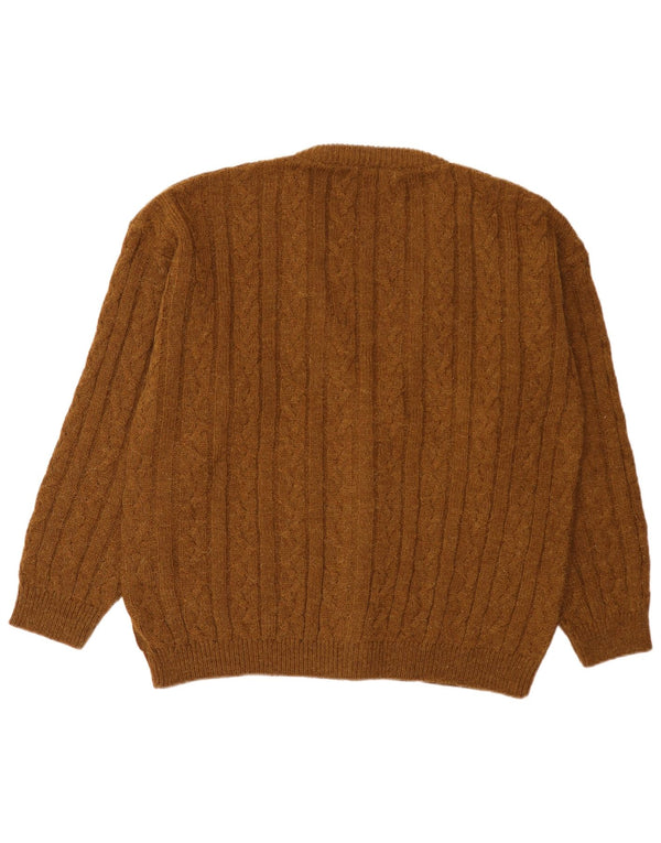 Vintage Herren Cardigan Pullover IT 54 XL Braune Alpakawolle