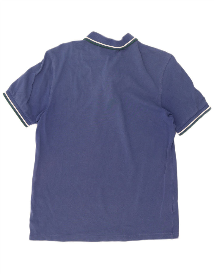 Fred Perry Herren-Poloshirt, groß, blau gestreift, Baumwolle