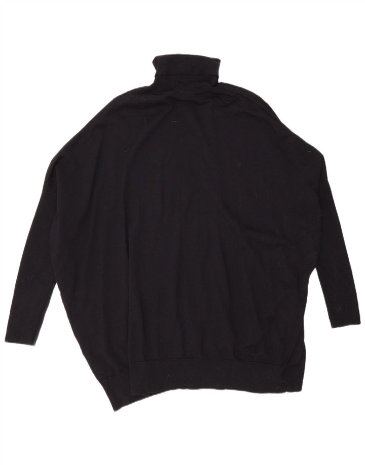 Cos Damen-Pullover mit Rollkragen, übergroß, UK 14, mittelschwarze Wolle
