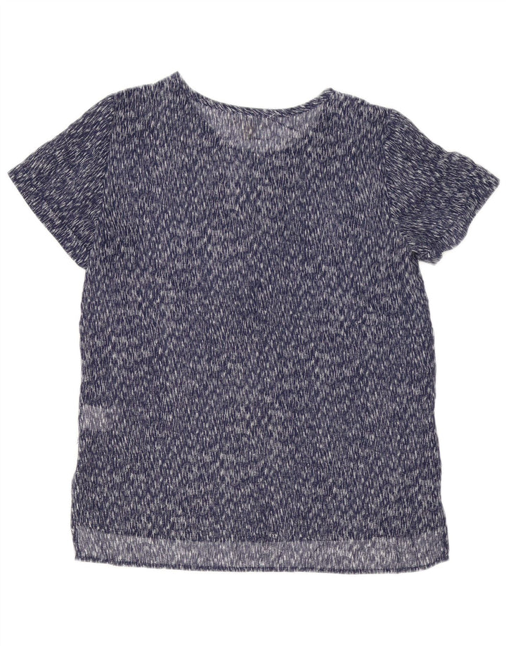 MICHAEL KORS Damen Bluse Top UK 10 Small Blau gestreift