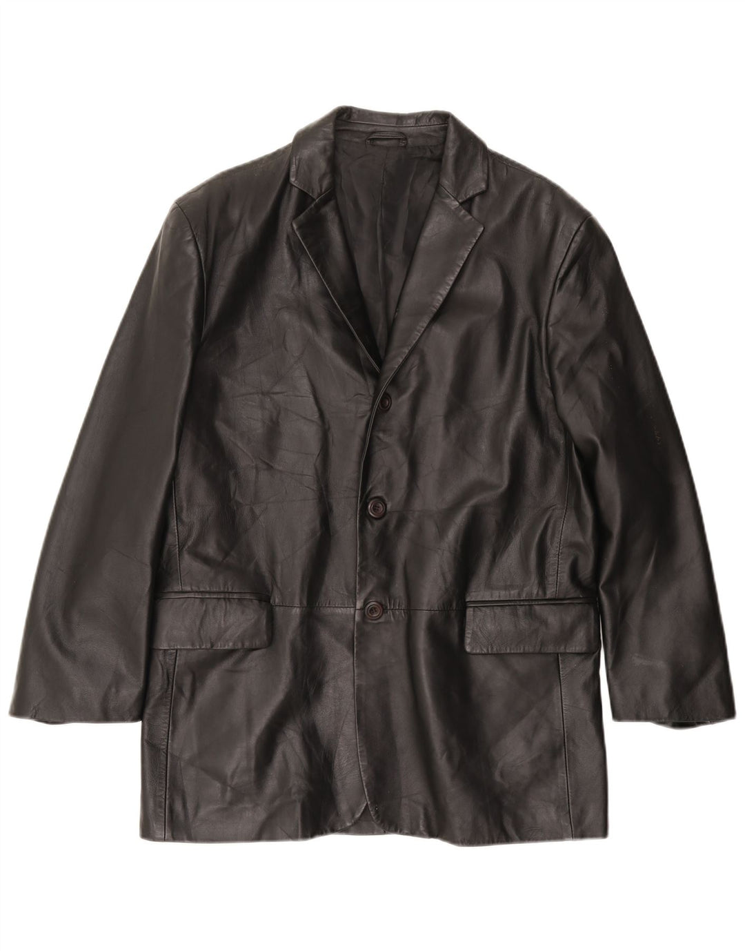 VINTAGE Herren Lederjacke IT 50 Großes schwarzes Leder