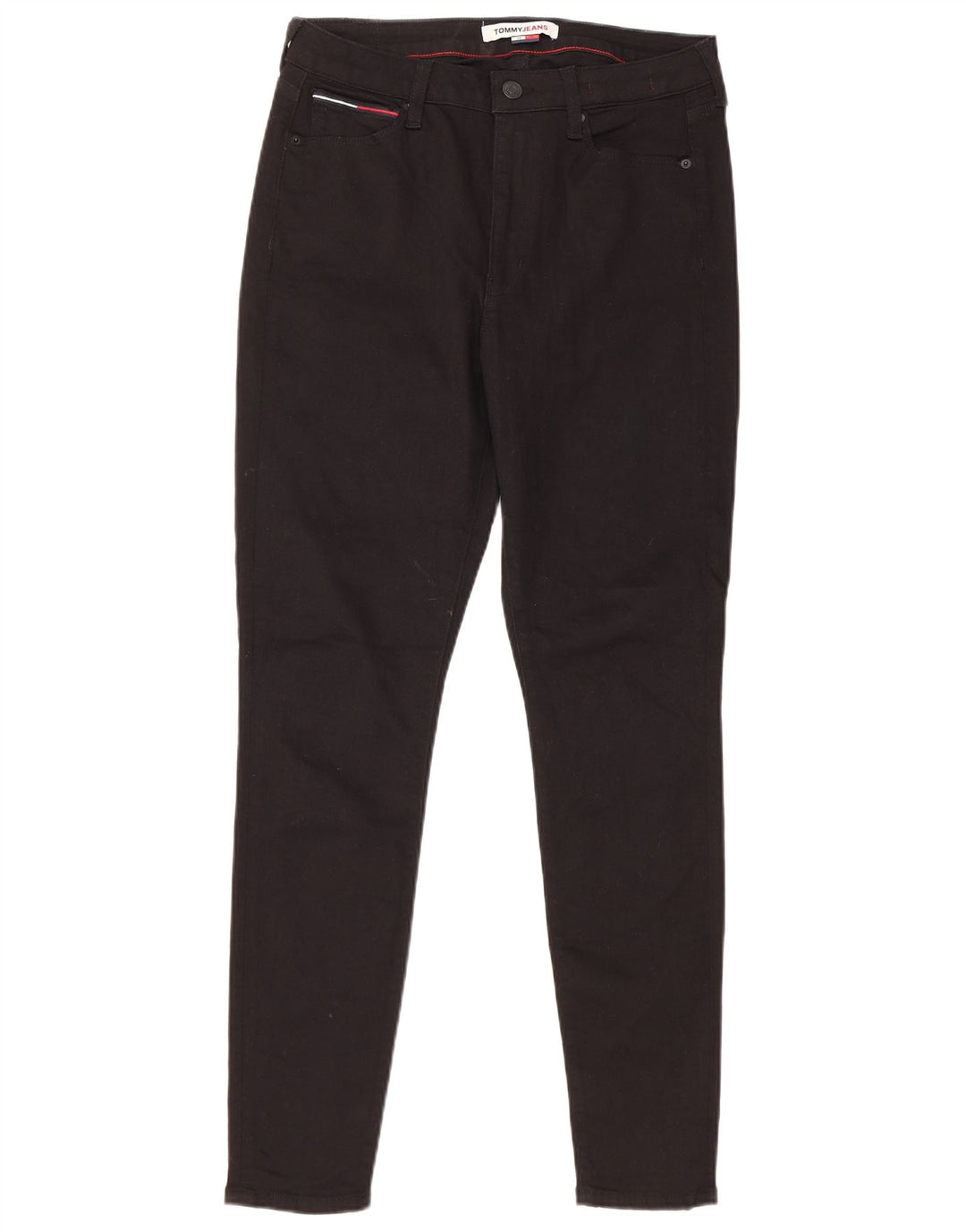 TOMMY HILFIGER Damen Skinny Jeans W30 L30 Schwarze Baumwolle