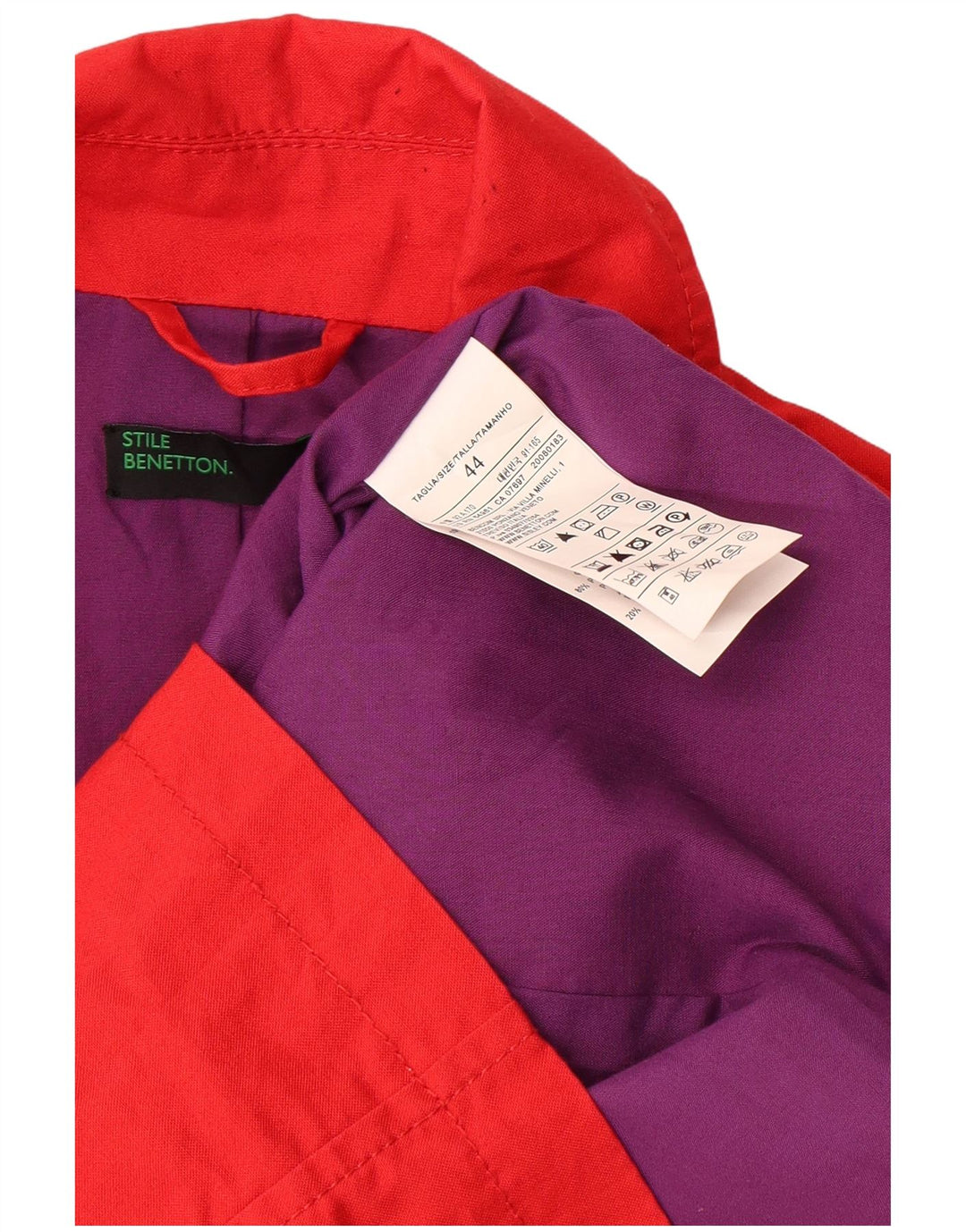 Benetton Damen Trenchcoat IT 44 Mittelrote Baumwolle