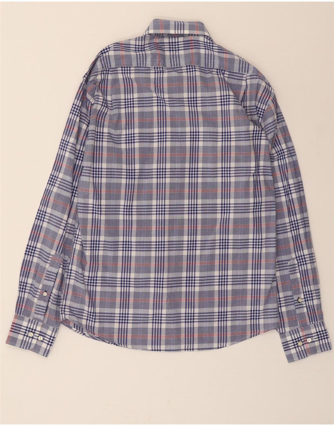 TOMMY HILFIGER Mens Regular Fit Shirt Size 16 Large Blue Check Cotton Vintage Tommy Hilfiger and Second-Hand Tommy Hilfiger from Messina Hembry 