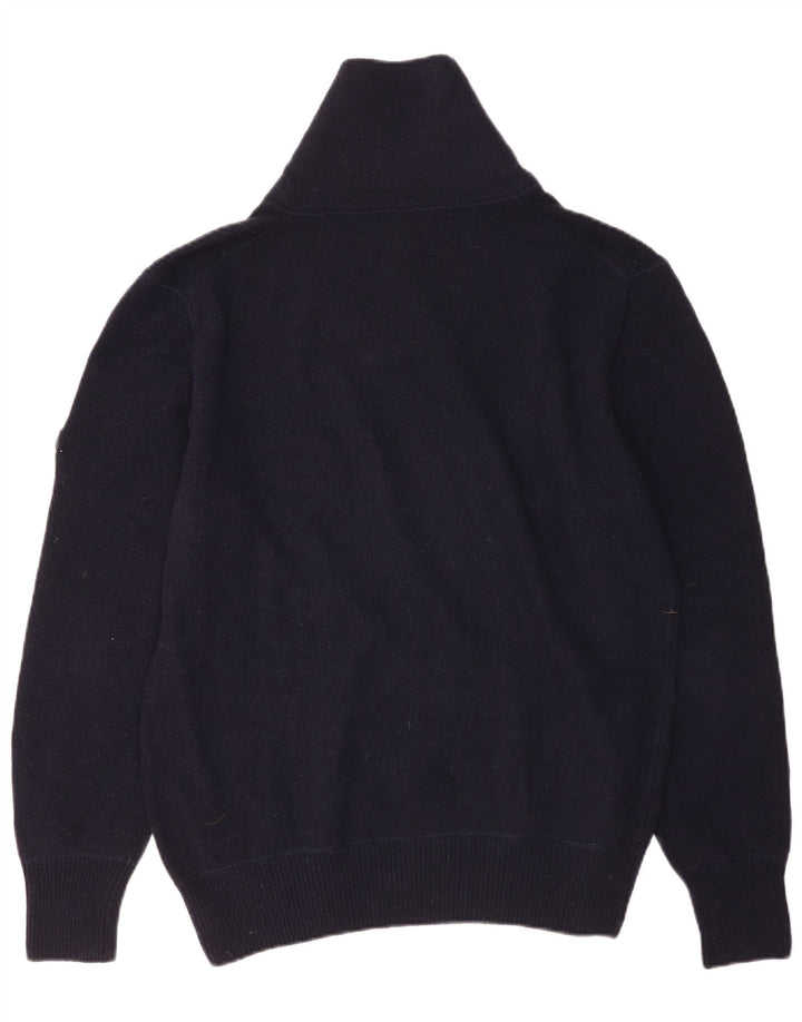 Avirex Herren-Pullover mit Schalkragen, mittlere marineblaue Merinowolle