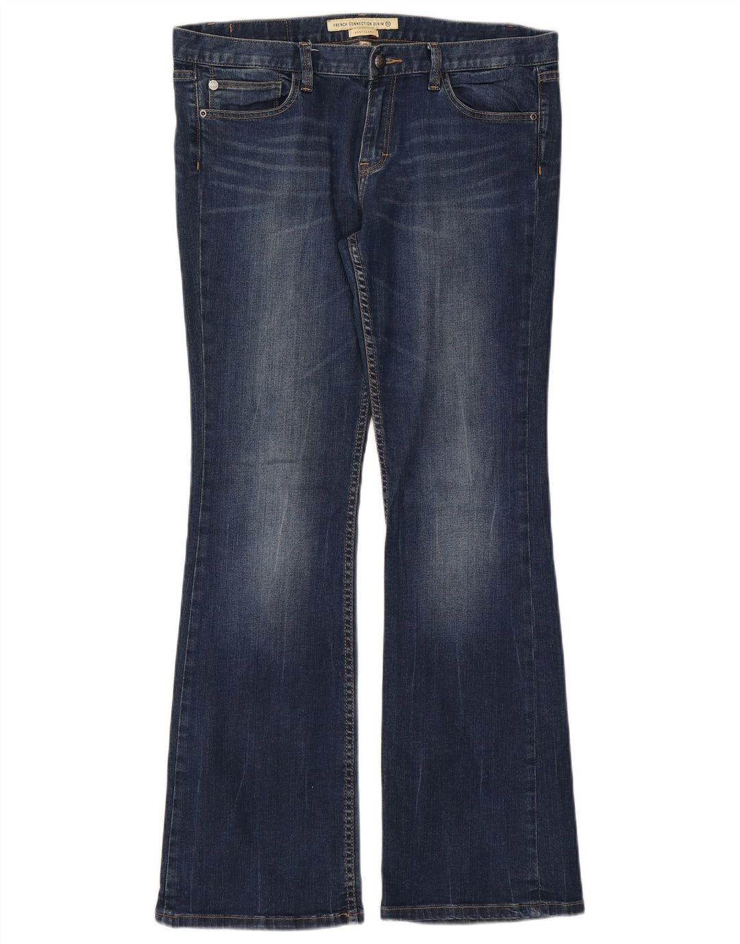 French Connection Damen Bootcut Flared Jeans US 16 2XL W38 L33 Blaue Baumwolle