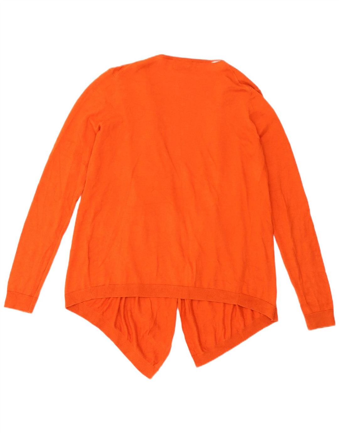 Massimo Dutti Damen Asymmetrischer offener Cardigan-Pullover UK 14 Mittelorange