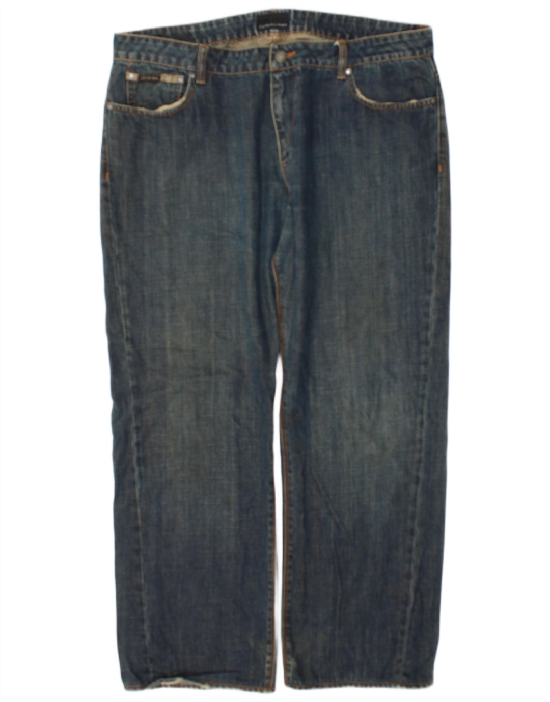 Calvin Klein Herren Straight Jeans W36 L28 Blaue Baumwolle