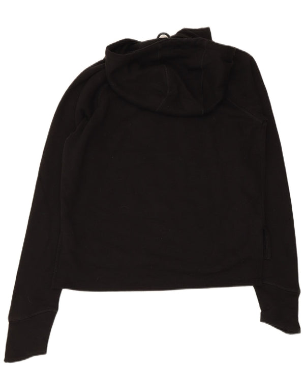 Reebok Womens Graphic Oversized Hoodie Pullover UK 6 XS Schwarz Baumwolle