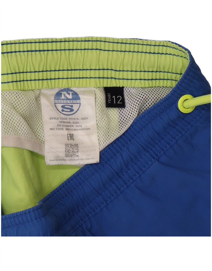 North Sails Jungen Badeshorts mit Grafik, 11–12 Jahre, blaues Polyester