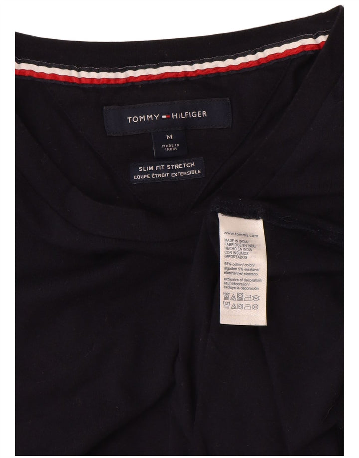 TOMMY HILFIGER Herren Stretch Slim Fit T-Shirt Top Medium Marineblau Baumwolle