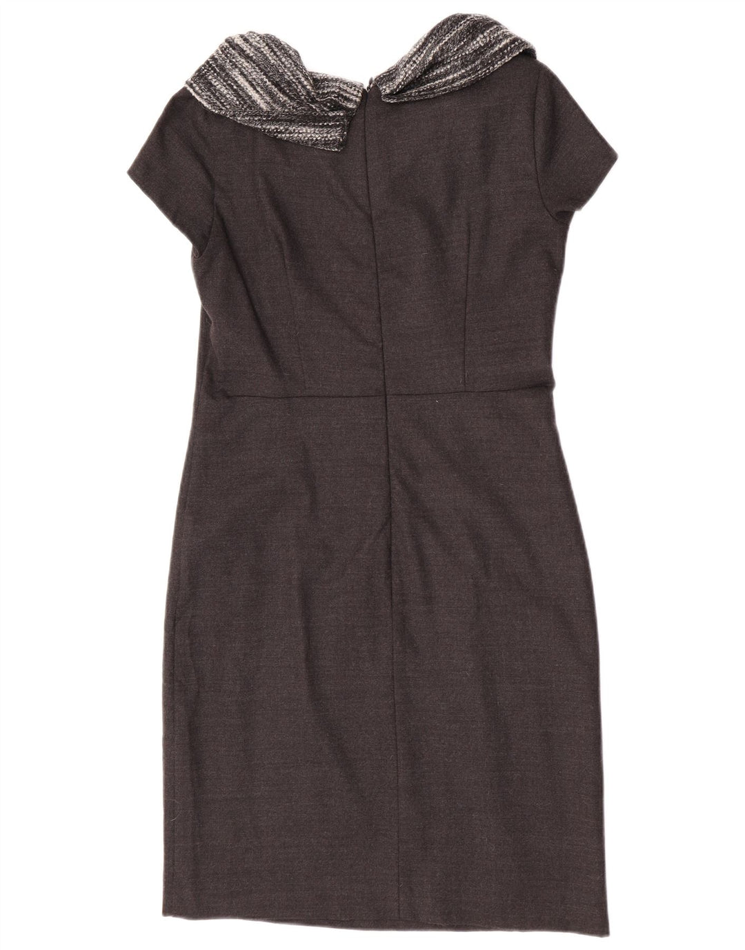 Max & Co. Damen Etuikleid UK 12 Mittelgraue Wolle