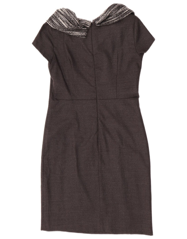 Max & Co. Damen Etuikleid UK 12 Mittelgraue Wolle