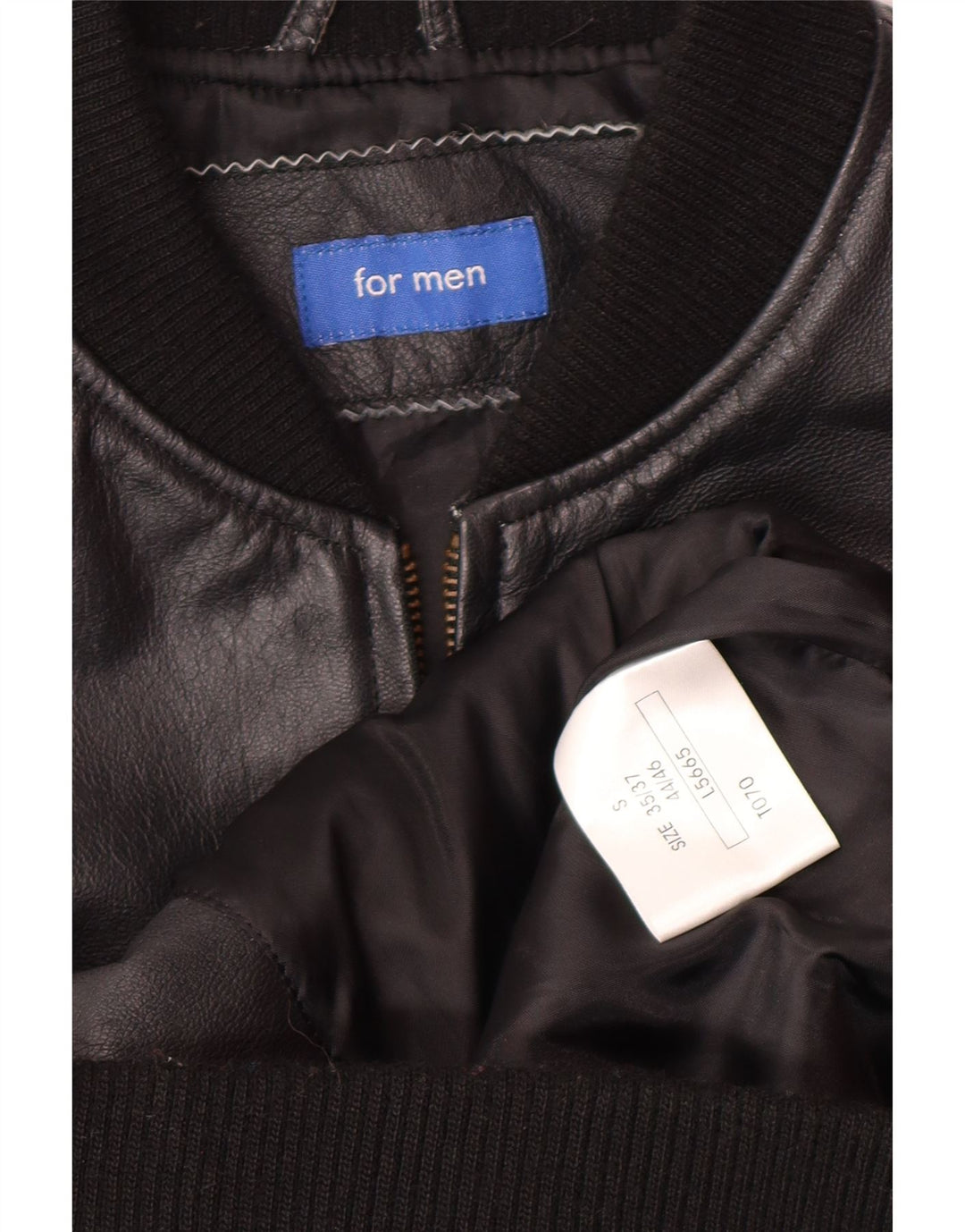 VINTAGE Mens Leather Jacket UK 36 Small Black Leather