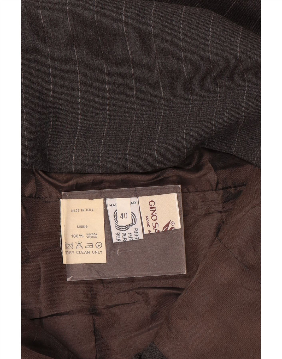 Gino Sartore Damen Longline Blazer Jacke IT 40 Small Grau gestreift