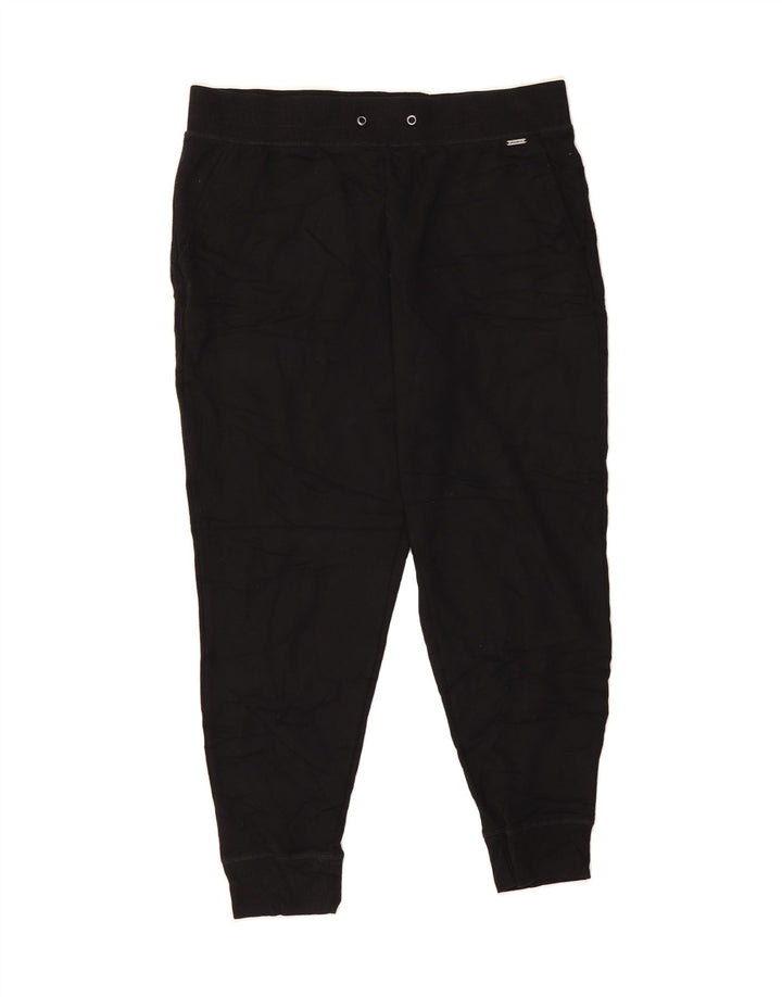 EDDIE BAUER Womens Tracksuit Trousers Joggers UK 16 Large  Black Polyester Vintage Eddie Bauer and Second-Hand Eddie Bauer from Messina Hembry 