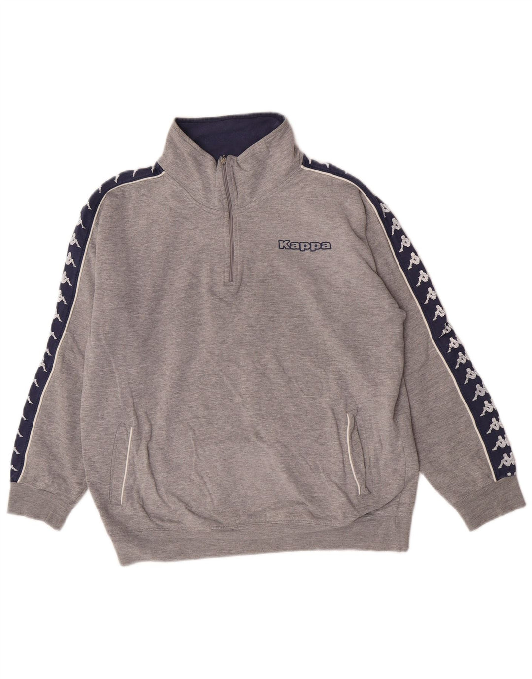 Kappa Damen Grafik-Sweatshirt-Pullover UK 14 Mittelgrauer Farbblock