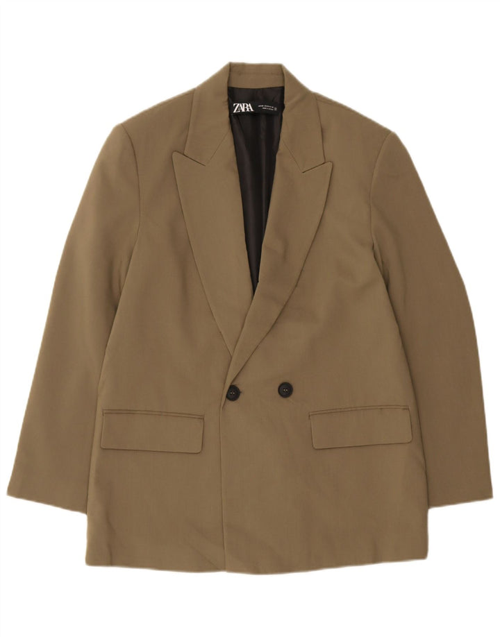 Zweireihiger Blazer für Herren von Zara, UK 34, XS, Khaki, Polyester