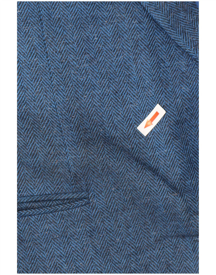 Pal Zileri Herren-Blazer mit 2 Knöpfen, IT 52 XL, blaue Fischgrätenwolle