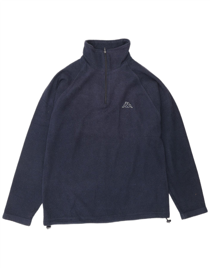 KAPPA Herren-Fleecepullover mit Reißverschluss am Hals, mittelgroß, Marineblau