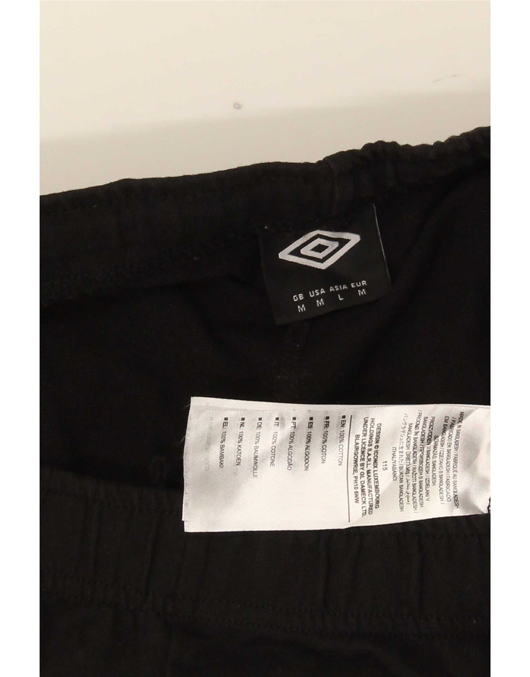 Umbro Herren Sportshorts Mittelschwarze Baumwolle