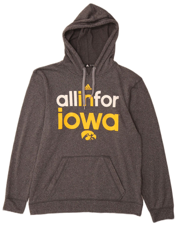 Adidas Herren Iowa Hawkeyes Graphic Hoodie Pullover Small Grau Polyester