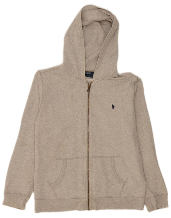 Polo Ralph Lauren Jungen-Kapuzenpullover mit Reißverschluss, 15–16 Jahre, XL, grau meliert