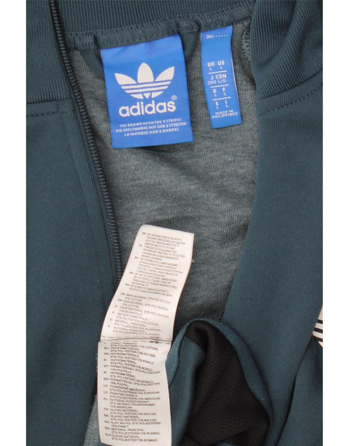 Adidas Herren-Trainingsanzug-Top-Jacke, großes grünes Farbblock-Polyester