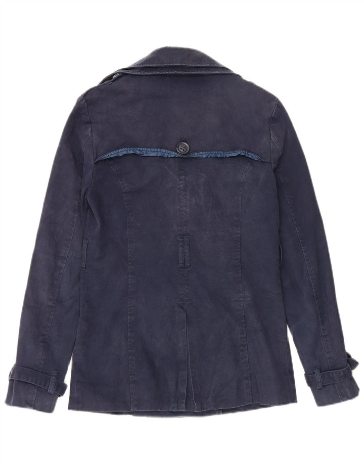 Superdry Damen Pea Coat UK 6 XS Marineblau Baumwolle