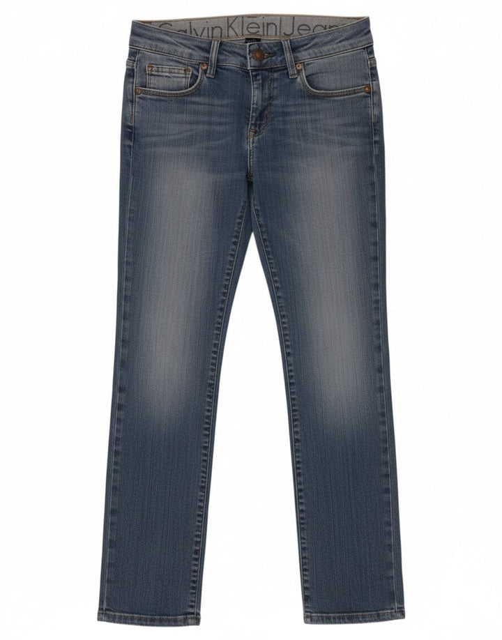 Calvin Klein Damen Straight Jeans W26 L30 Blaue Baumwolle